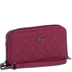 Lug Whirly Matte Luxe Vegan Leather RFID Wristlet Wallet - Raspberry NWT